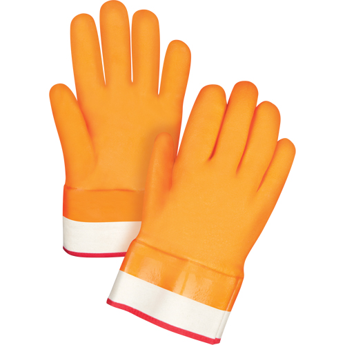 Winter-Lined Chemical-Resistant Gloves, Size Large/9, 10" L, PVC, Foam Fleece Inner Lining, Winter Weight Southpoint Industrial Supply