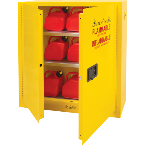 Flammable Storage Cabinet, 24 gal., 2 Door, 43" W x 44" H x 12" D Southpoint Industrial Supply