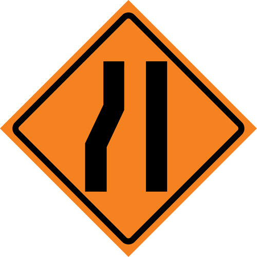 Merge Right Roll-Up Traffic Sign, 36" x 36", Vinyl, Pictogram Southpoint Industrial Supply
