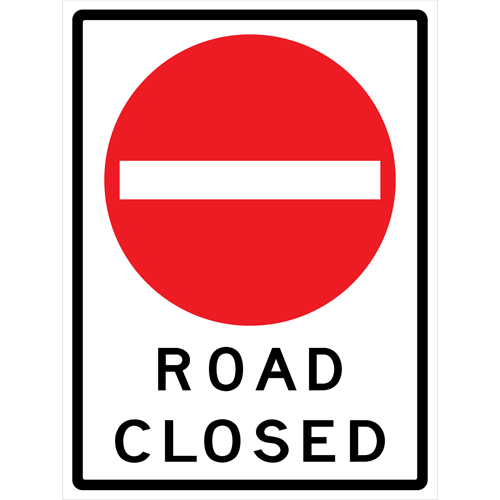 "Road Closed" Roll-Up Traffic Sign, 36" x 48", Vinyl, English with Pictogram Southpoint Industrial Supply