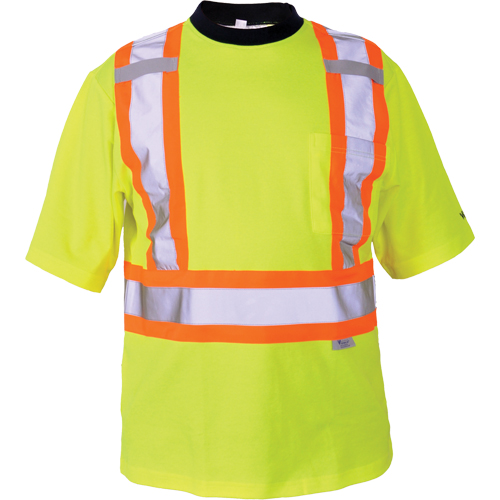 T-shirt de s&eacute;curit&eacute;, Polyester, 2T-Grand, Jaune lime haute visibilit&eacute; Southpoint Industrial Supply