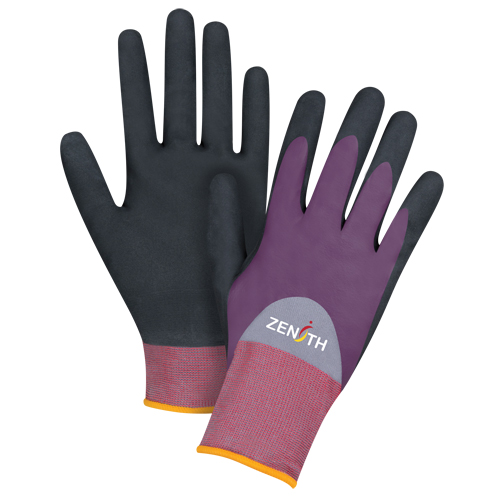 Gants enduits de premi&egrave;re qualit&eacute; ZX-2, 7/Petit, R&ecirc;vetement Nitrile/Mousse de nitrile, Calibre 18, Enveloppe en Nylon Southpoint Industrial Supply