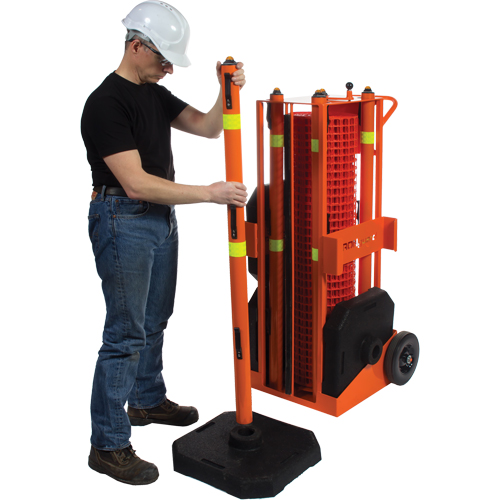 Portable Safety Zone, 100' L, Steel, Orange Southpoint Industrial Supply