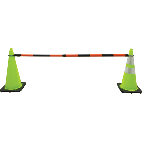 Retractable Cone Bar, 7' 5" Extended Length, Black/Orange Southpoint Industrial Supply