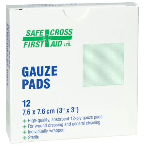 Gaze, Tampon, 3" lo x 3" la, St&eacute;rile, Dispositif m&eacute;dical Classe 1 Southpoint Industrial Supply