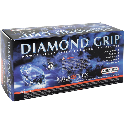 Gants d'examen Diamond Grip, T-Grand, Latex, 8 mils, Sans poudre, Naturel, Classe 2 Southpoint Industrial Supply