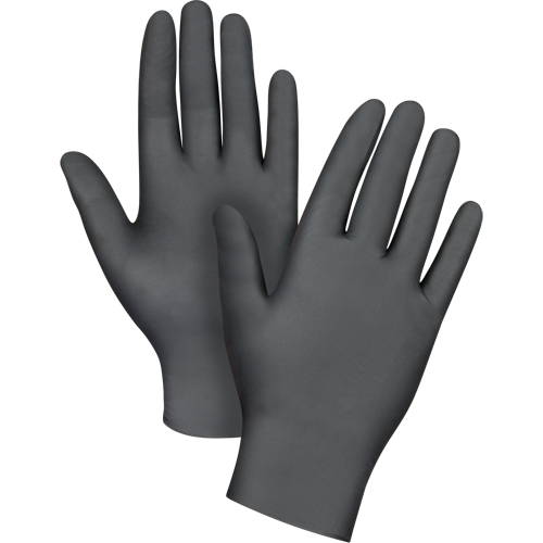Puncture-Resistant Medical-Grade Disposable Gloves, Medium, Nitrile, 5-mil, Powder-Free, Black, Class 2 Southpoint Industrial Supply