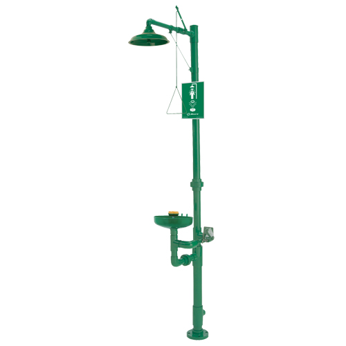 Combination Emergency Shower & Eye/Face Wash Station, Pedestal Southpoint Industrial Supply