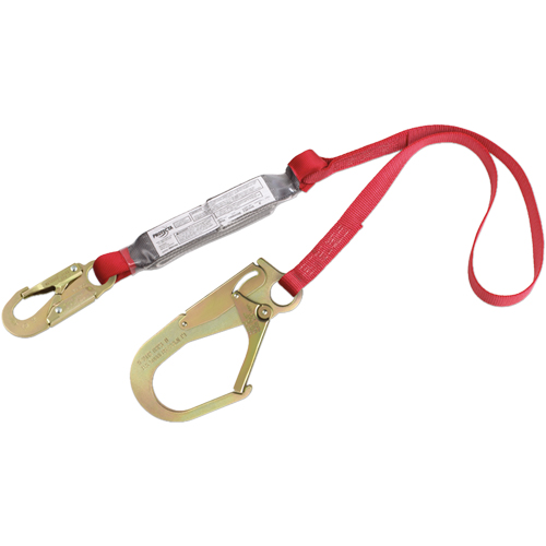 PRO Shock Absorbing Lanyards, 6', Gate Hook Center, Snap Hook Leg Ends, Polyester Southpoint Industrial Supply