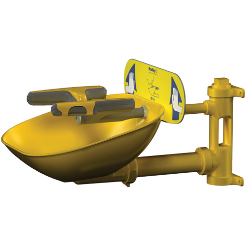 Postes de douche oculaire/faciale Halo, Installation Montage mural, Bol Plastique Southpoint Industrial Supply