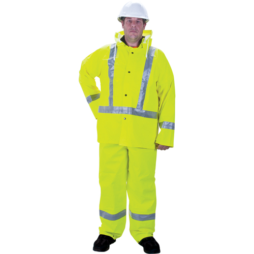 RZ900 Premium Traffic Rain Suit, Small, High Visibility Lime-Yellow Southpoint Industrial Supply