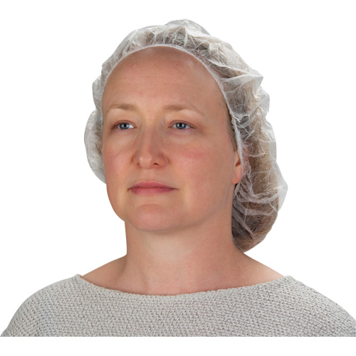 Non-Woven Bouffant Caps, Polypropylene, 21"/Large, White Southpoint Industrial Supply