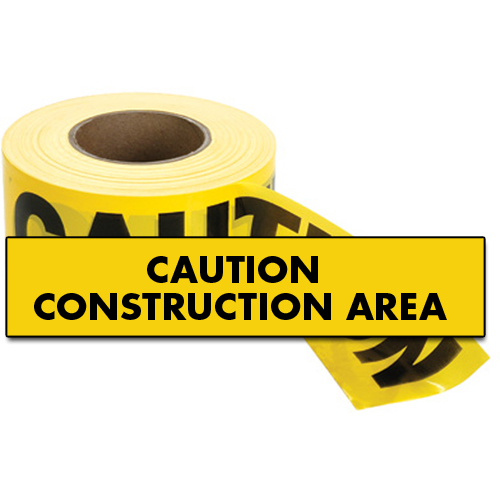 Standard Barricade Tape, English, 3" W x 1000' L, 2 mils, Black on Yellow Southpoint Industrial Supply