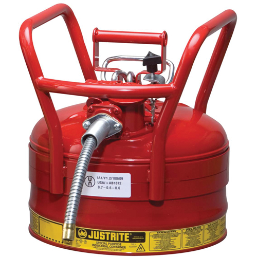 Bidons s&eacute;curitaires D.O.T. de AccuFlow, Type II, Acier, 2,5 gal. US, Rouge, Homologu&eacute; FM Southpoint Industrial Supply