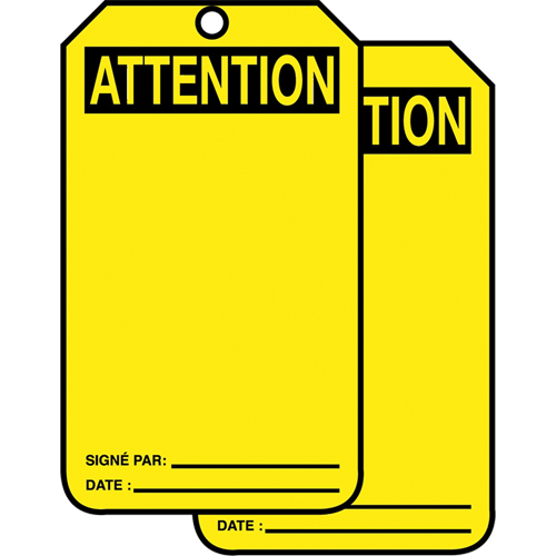 Safety Tags, Cardstock, 3-1/8" W x 5-7/8" H, French Southpoint Industrial Supply