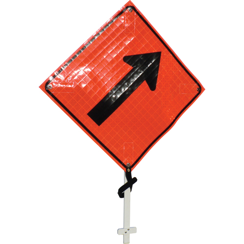 Right Diagonal Arrow Pole Sign, 24" x 24", Vinyl, Pictogram Southpoint Industrial Supply