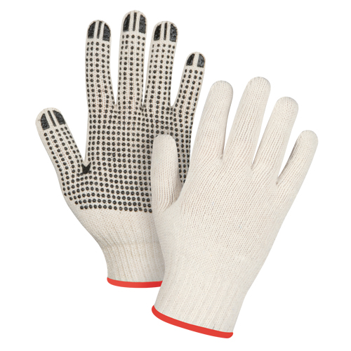 Heavyweight Dotted String Knit Gloves, Poly/Cotton, Single Sided, 7 Gauge, Small Southpoint Industrial Supply