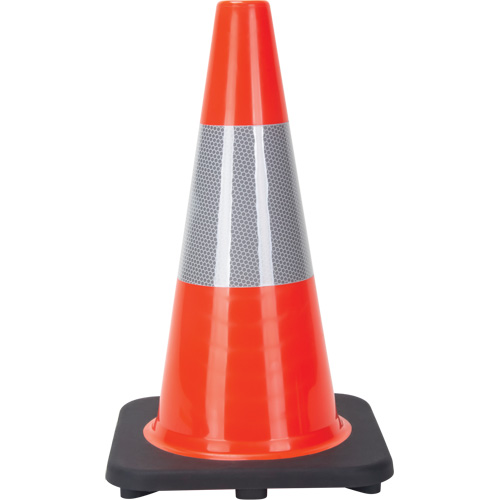 Traffic Cone, 18", Orange, 6" Reflective Collar(s) Southpoint Industrial Supply