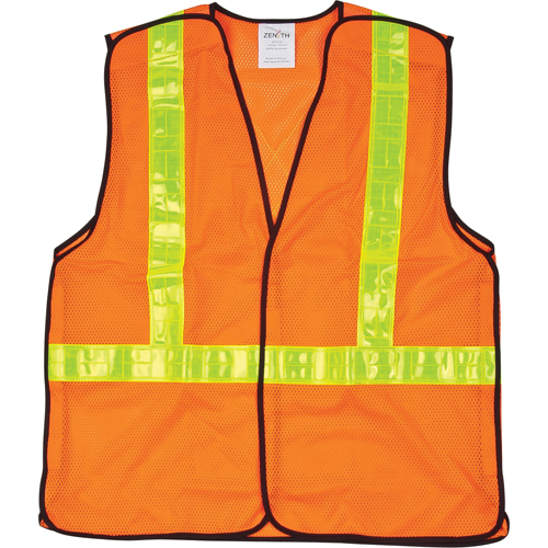 5-Point Tear-Away Traffic Safety Vest, High Visibility Orange, X-Large, Polyester Southpoint Industrial Supply
