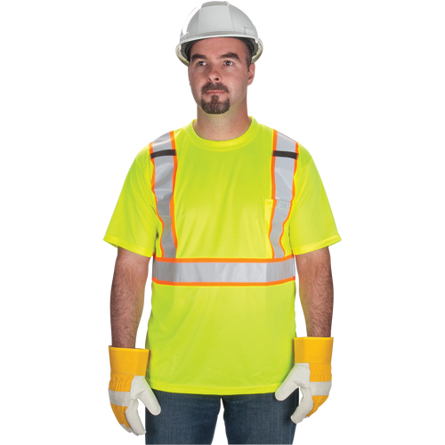 T-shirt conforme &agrave; la CSA, Polyester, Grand, Jaune lime haute visibilit&eacute; Southpoint Industrial Supply