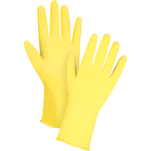 Gants jaune canari de premi&egrave;re qualit&eacute; r&eacute;sistants aux produits chimiques, Taille Petit/7, 12" lo, Latex de caoutchouc, Doublure en Ouat&eacute;e, 15 mils Southpoint Industrial Supply