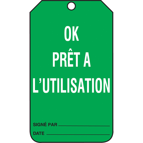 Inspection Tags, Cardstock, 3-3/8" W x 5-7/8" H, French Southpoint Industrial Supply