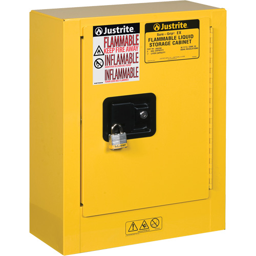 Sure-Grip&reg; EX Mini Flammable Safety Cabinet, 2 Gal., 1 Door, 17" W x 22" H x 8" D Southpoint Industrial Supply
