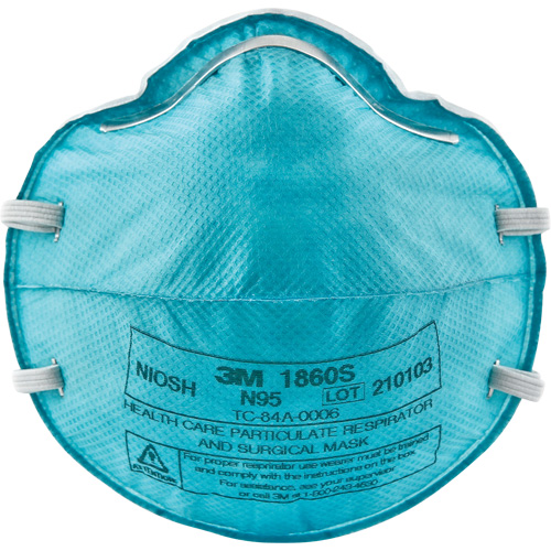 Respirateur 1860S contre les particules pour les soins de la sant&eacute;, N95, Certifi&eacute; NIOSH, Petit Southpoint Industrial Supply