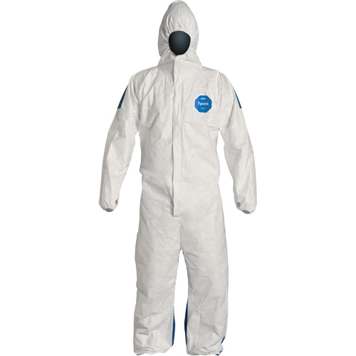 Hooded Coveralls, 4X-Large, Blue/White, Tyvek&reg; 400 D Southpoint Industrial Supply
