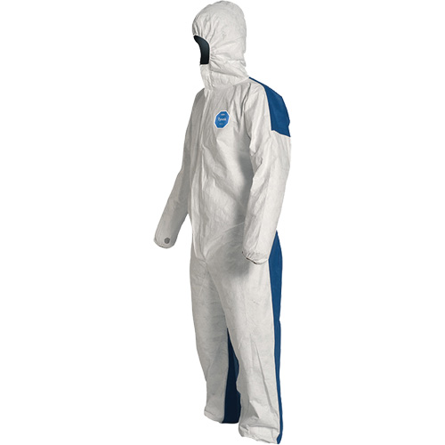 Hooded Coveralls, 4X-Large, Blue/White, Tyvek&reg; 400 D Southpoint Industrial Supply