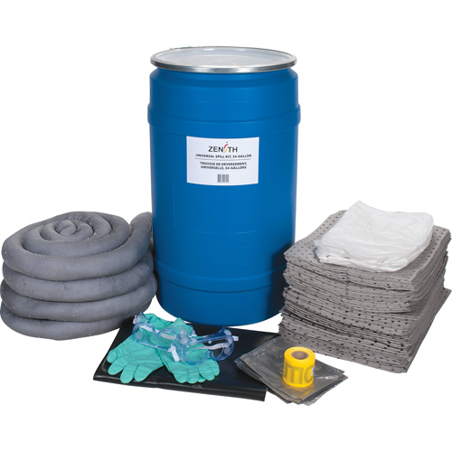 Large-Capacity Spill Kit, Universal, Drum, 30 US gal. Absorbancy Southpoint Industrial Supply