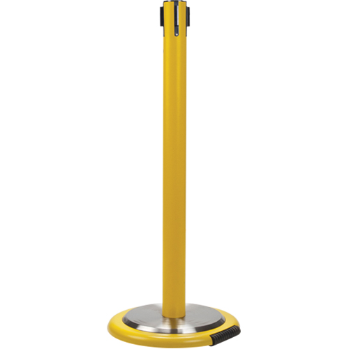 Poteau r&eacute;cepteur pour barri&egrave;res sur pieds pour le contr&ocirc;le des foules avec roues, Hauteur de 35", Jaune Southpoint Industrial Supply