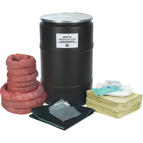 Premium Spill Kit, Hazmat, Drum, 55 US gal. Absorbancy Southpoint Industrial Supply