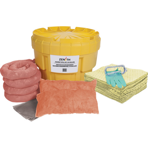 Trousse de lutte contre les d&eacute;versements, Mati&egrave;res dangereuses, Overpack/Baril de r&eacute;cup&eacute;ration, Absorbance de 20 gal. US Southpoint Industrial Supply