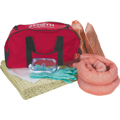 Trousse de lutte contre les d&eacute;versements de premi&egrave;re qualit&eacute; pour v&eacute;hicules, Mati&egrave;res dangereuses, Sac, Absorbance de 10 gal. US Southpoint Industrial Supply