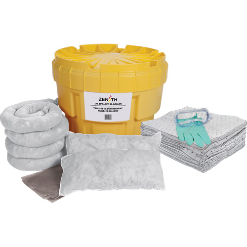 Trousse de lutte contre les d&eacute;versements de premi&egrave;re qualit&eacute;, Huile seulement, Overpack/Baril de r&eacute;cup&eacute;ration, Absorbance de 20 gal. US Southpoint Industrial Supply