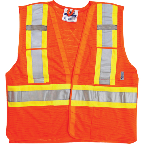 Vestes de s&eacute;curit&eacute; pour la circulation, Orange haute visibilit&eacute;, 2T-Grand/3T-Grand, Polyester Southpoint Industrial Supply