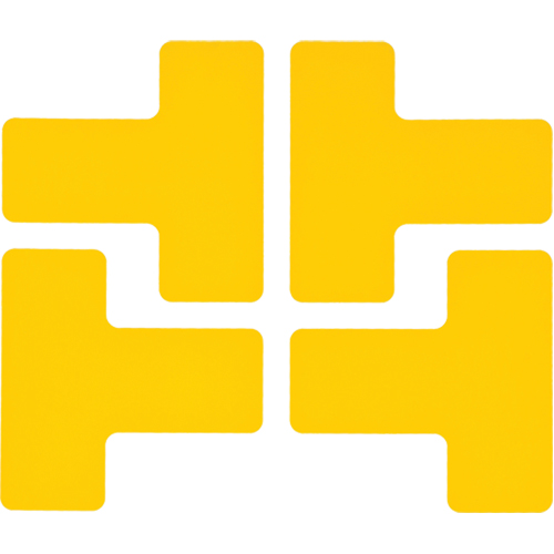 Floor Corner Marks, T, 5" L x 2" W, Yellow, Polyester Southpoint Industrial Supply