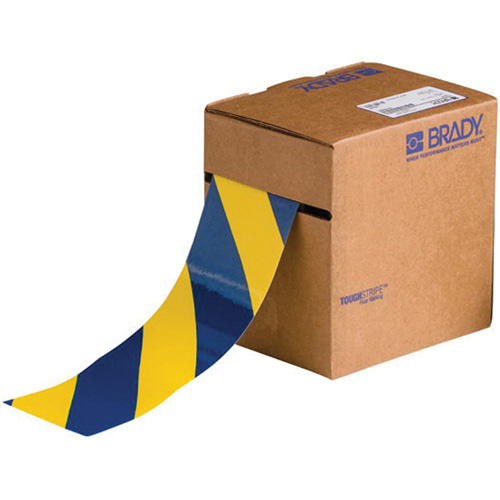 ToughStripe&reg; Floor Marking Tape, 3" x 100', Polyester, Blue and Yellow Southpoint Industrial Supply