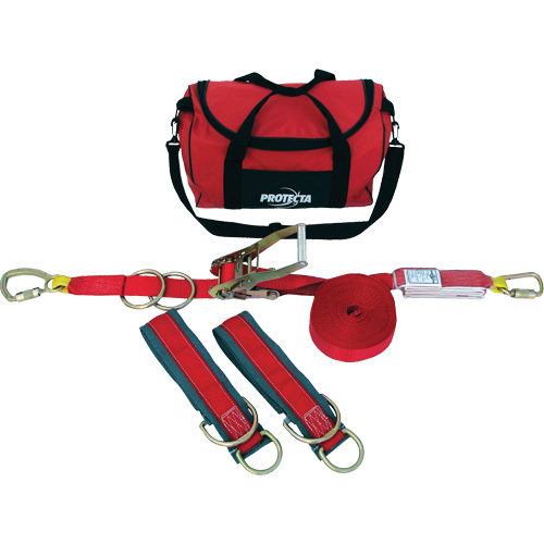 PRO-Line Temporary Horizontal Lifeline System, 60', Web, Swivel Southpoint Industrial Supply