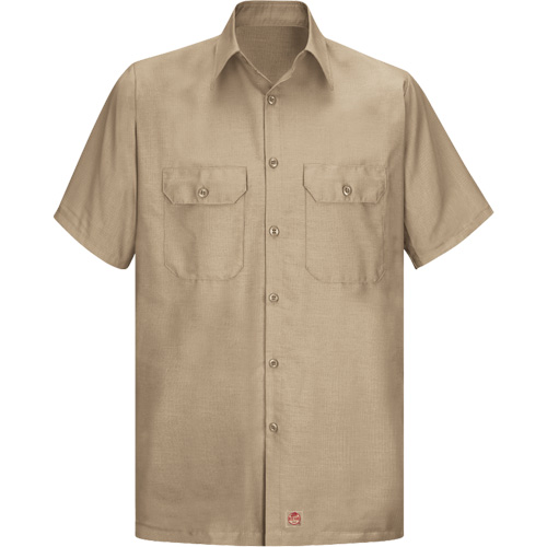 Short Sleeve Ripstop Shirt, Men's, Large (Tall), Khaki Southpoint Industrial Supply
