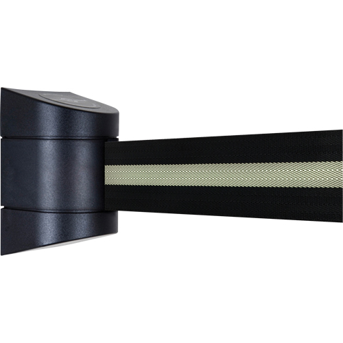 TensaBarrier&reg; Wall Mounted Units, Plastic, Screw Mount, 15', Black Tape Southpoint Industrial Supply