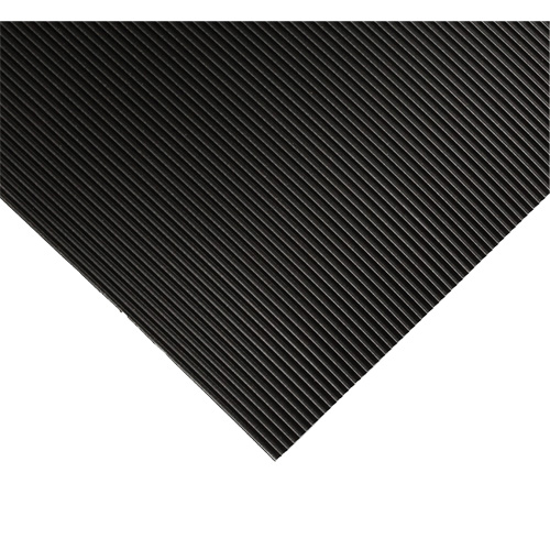 Tapis ondul&eacute; pour tableau de contr&ocirc;le no 702, 2' la x 20' lo, 1/4" &eacute;paisseur, Noir, PVC Southpoint Industrial Supply