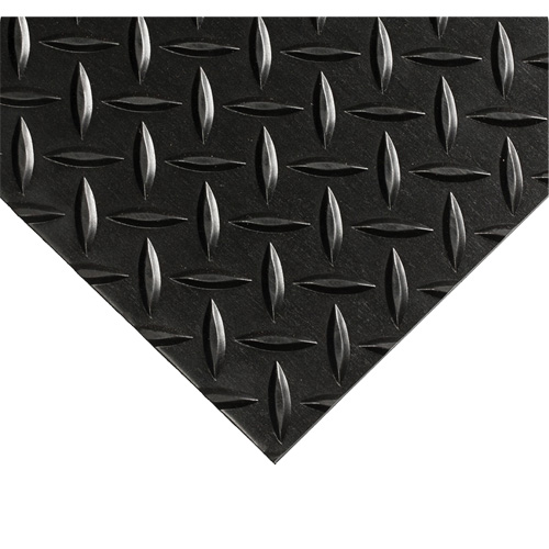 Tapis Diamond-Plate pour tableau de contr&ocirc;le no 701, 4' la x 10' lo, 1/4" &eacute;paisseur, Noir, PVC Southpoint Industrial Supply
