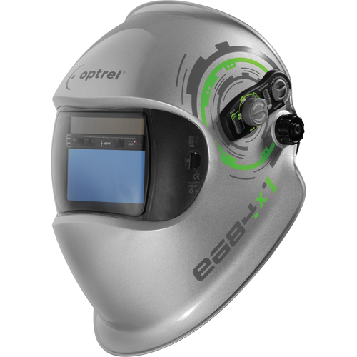 e684 Welding Helmets, 3.94" L x 1.97" W View Area, 4/5 - 13 Shade Range, Silver Southpoint Industrial Supply