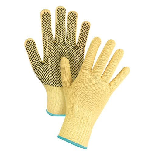 Gants tricot&eacute;s sans couture &agrave; pois, Taille T-Grand/10, Calibre 7, Rev&ecirc;tement PVC, Enveloppe en Kevlar, ASTM ANSI niveau A2/EN 388 niveau 3 Southpoint Industrial Supply
