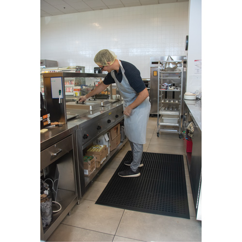 Tapis antifatigue, &agrave; fentes, 3' x 5' x 7/8", Noir, Caoutchouc naturel Southpoint Industrial Supply