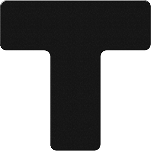 Armor Stripe Lean/5S Markers, T, 6" L x 6" W, Black, Plastic Southpoint Industrial Supply