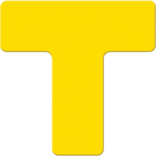 Armor Stripe Lean/5S Markers, T, 6" L x 6" W, Yellow, Plastic Southpoint Industrial Supply