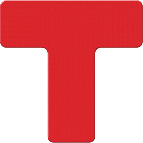 Armor Stripe Lean/5S Markers, T, 6" L x 6" W, Red, Plastic Southpoint Industrial Supply